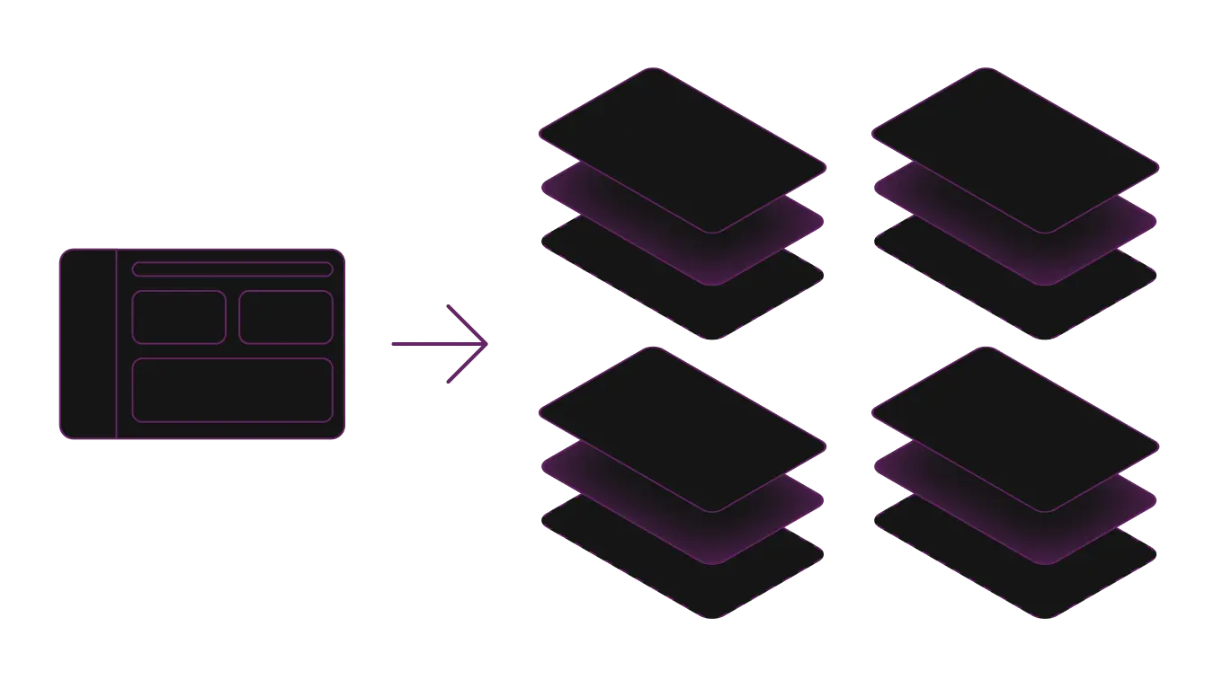 A conceptual illustration of app generation