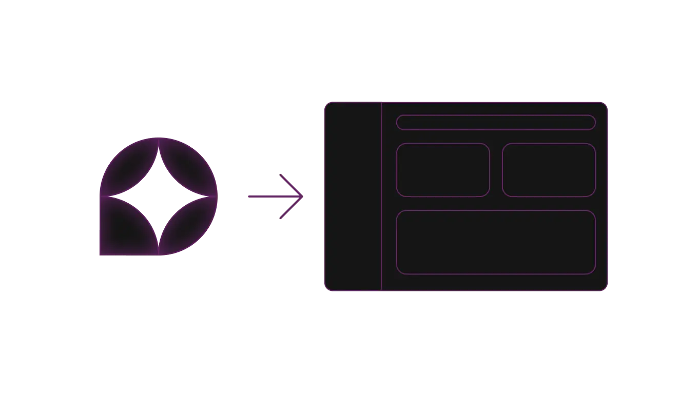 A conceptual illustration of AI building an application
